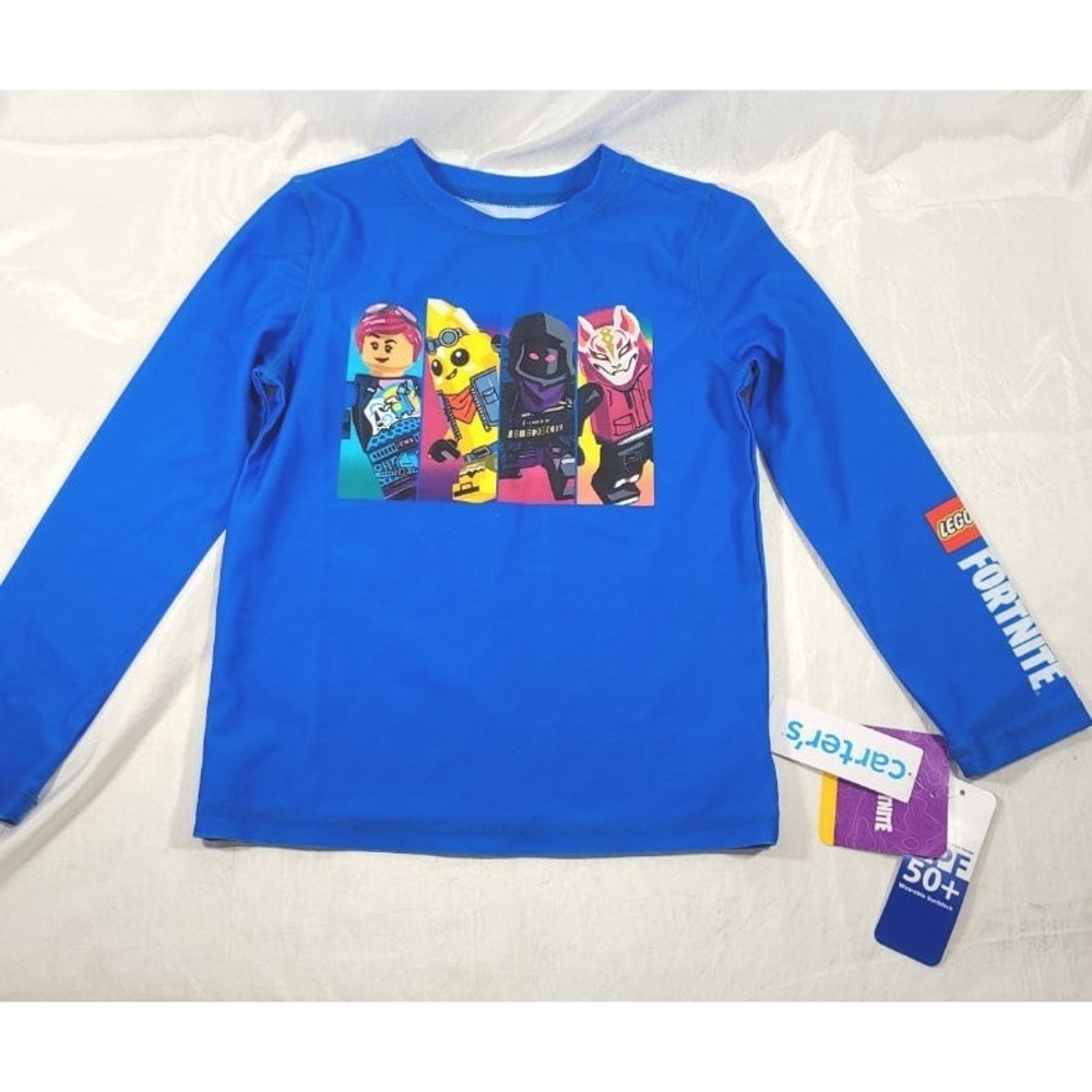 Carter's Lego Fortnite Long Sleeve Swimwear Rashguard - Royal Blue - Size 5